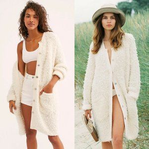 New Free People Warm And Fuzzy Sweater Coat Cardigan